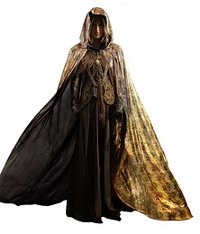 お買い得  -魔女 ウィザード バイキング ワルプルギスの夜 フード付きマント 成人 男性用 女性用 中世 性能 マスカレード 簡単なカーニバルコスチューム