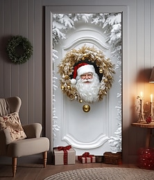 levne -vánoční ozdoby na dveře kryty dveří Vánoce santa dveře tapisérie dveřní závěs dekorace pozadí vnitřní / venkovní banner dveří na přední dveře statek dovolená party dekorace zásoby