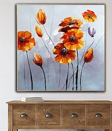 billiga -handgjord oljemålning duk väggkonst dekoration modern liten fräsch stil blommor växter tusensköna för hem dans studio dekor rullad ramlös osträckt målning