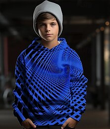 ieftine -Băieți 3D Grafic Geometric Hanorac cu Glugă Manșon Lung Primăvară Toamnă Modă Șic Stradă Copii 4-12 ani Capișon În aer liber Casual Zilnic Fit regulat