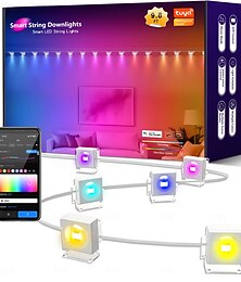 זול -אור חכם LED חופות חתונה חגיגי עם אורות Eaves RGBIC עמידים במים - 3M 15LEDs/5M 25LEDs לעיצוב גינה ומסיבות