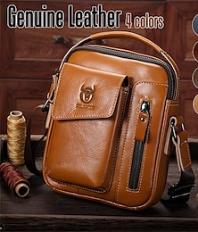 economico -bullcaptain borsa a tracolla vintage da uomo in vera pelle da lavoro