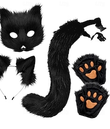 economico -4 pezzi maschera e set coda fascia per gioco di ruolo festa carnevale costume