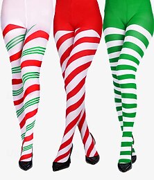 baratos -meias listradas de bengala de doces de natal femininas – meias festivas de fim de ano para festas e cosplay