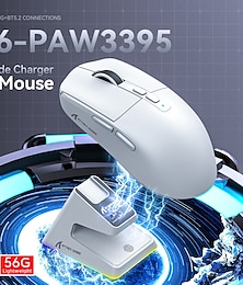 billige -attack shark x6 bluetooth mus pixart paw3395 tri-mode tilkobling rgb touch magnetisk ladebase makro gaming mus