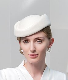 economico -Cappelli 100% Lana Berretto Matrimonio Festa serale Elegante Matrimonio Con Cappello Colore puro Copricapo Copricapo