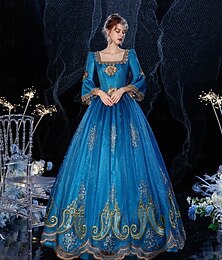 abordables -Gothique Victorienne Inspiré vintage Robe Costume de fête Robe de Bal Princesse Shakespeare Couleur Unie Robe de bal Déguisement Femmes Royal Halloween Carnaval Saint-Valentin Soirée Mascarade