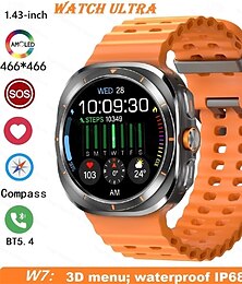 お買い得  -w7 amoled スマートウォッチ ウルトラ 7 ai ダイアル 3d メニュー sos コンパス メンズ レディース ブルートゥース 通話 ワイヤレス充電 スポーツ スマートウォッチ