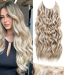 baratos -Encaracolado Clipes Cabelo Sintético Longo Alongamento Com Presilha 4pçs Macio Resistente ao Calor Mulheres