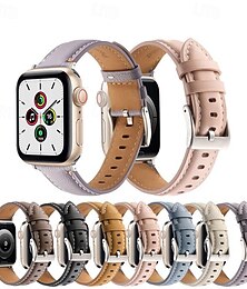 abordables -Bande de cuir Compatible avec Bracelet Apple Watch 38mm 40mm 41mm 42mm 44mm 45mm 49mm Fermoir en métal Luxe Ajustable Vrai Cuir Bracelet de remplacement pour iwatch Ultra 2 Series 9 8 7 SE 6 5 4 3 2 1