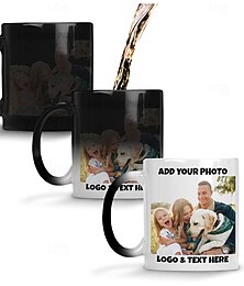 abordables -Taza mágica personalizada regalo de boda para pareja taza de cerámica que revela calor sensible mug que cambia de color con imagen logotipo y texto regalos