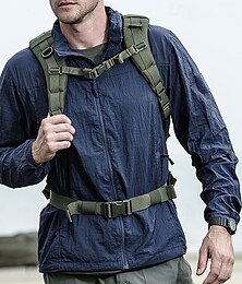 voordelige -Voor heren Wandeljack Buitenshuis Winddicht Waterbestendig Lichtgewicht jack Windjack Reizen Blauw Groen Khaki Grijs