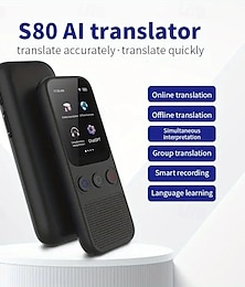 economico -dispositivo di traduzione della lingua traduzione vocale bidirezionale in tempo reale supporta 138 lingue offline accurato e registrazione touch screen da 2 pollici hd per viaggi d'affari e studio