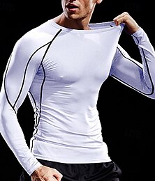 economico -Per uomo T-shirt Compressione Maglia Atletica Maglia da palestra Camicia fitness Manica lunga Maglietta Informale Athleisure Autunno Traspirante Asciugatura rapida Morbido Allenamento in palestra