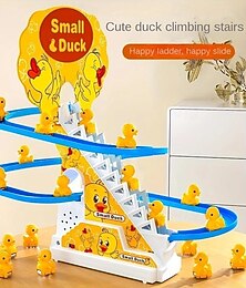 preiswerte -6 Stück Entenküken, die Treppen klettern, elektrisches Rutschen-Entenspielzeug, gelbes Entenspielzeug, Spielzeug für Jungen und Mädchen, Weihnachtsgeschenk, Licht- und Musikspielzeug, Ostergeschenk,