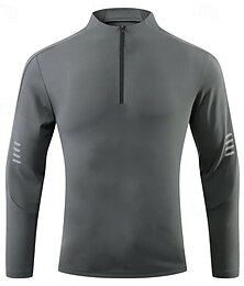 voordelige -Voor heren Atletisch shirt Gymshirt Fitnessshirt Gewatteerd compressieshirt Kwart ritssluiting Lange mouw Shirt Casual Sportkleding Herfst Spandex Ademend Sneldrogend Zacht Sportschooltraining