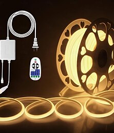 お買い得  -COB LED ストリップ ライト、3-40 メートル ストリップ ライト IP65 防水 288 LED/m 超高輝度ホワイト LED ストリップ、24 キー IR リモコン付き、寝室、キッチン、屋外装飾に最適、フレキシブル テープ ライト