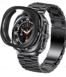 رخيصةأون -حزام إلى Samsung Galaxy Watch 7/6/5/4  40/44mm, Watch 5 Pro 45mm, Watch 6 Classic 43/47mm, Watch 4 Classic 42/46mm شاهد الترا ستانلس ستيل إستبدال حزام مع أداة الإزالة قابل للتعديل عصابة الرياضة معصمه