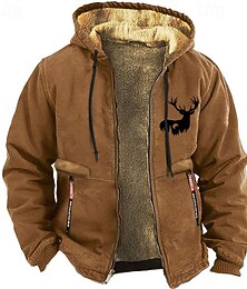 economico -Per uomo Cowboy Cervo Felpa Manica lunga Felpe Con cappuccio Vintage stile western Da mare Per uscire Autunno inverno Nero Marrone Verde Abbigliamento progettista Stampa grafica S M L XL XXL XXXL