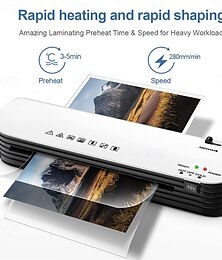 お買い得  -ラミネーターマシン 4 in 1 サーマルラミネーター クイックウォームアップ ペーパートリマー 最大幅 9 インチ