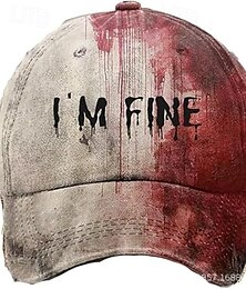 billiga -Herr Basebollkeps Solhatt Trucker Hat Svart Blå Bomull Justerbara Mode Dagliga kläder Festival Grafisk Mönster Halloween Ledigt / vardag
