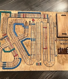 economico -cribbage wars gioco da tavolo 2024 nuovo set di cribbage in legno con colpi di scena divertenti, distorsioni temporali &trappole gioco tradizionale per famiglie con spazio per carte e pioli