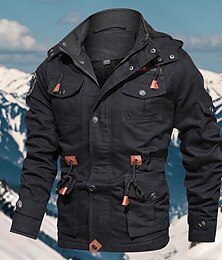 abordables -Hombre Chaqueta Softshell Chaqueta para senderismo Invierno Al aire libre Forro Polar Templado Chaqueta cortavientos Viaje Negro Verde Ejército Caqui