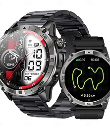 זול -imosi gps hk08 שעון חכם amoled מצפן גובה לחץ אוויר bluetooth שיחה שעון עולמי 530mah ספורט גשש שעון חיצוני