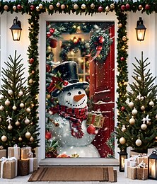 economico -decorazioni natalizie per porte copriporta arazzo porta pupazzo di neve tenda porta decorazione fondale striscione porta per porta d'ingresso fattoria decorazioni per feste forniture per