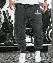 Недорогие -Муж. Брюки-штаны Штаны Брюки для бега Спортивные брюки Спортивные штаны Карман Эластичный пояс Брюки на открытом воздухе Для занятий спортом Атлетический Осень Сохраняет тепло Мягкий