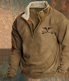 economico -Per uomo Maglia Felpa con zip corta Nero Blu marino Marrone Grigio Mezza zip Blocco di colori Mucca Patchwork Sport & Outdoor Quotidiano Ferie Poliestere Vintage Essenziale Casual Autunno & Inverno