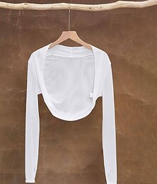 preiswerte -Ballett Umhang Pure Farbe Farbaufsatz Damen Leistung Ausbildung Langarm Hoch Polyester