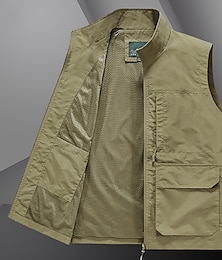 preiswerte -Herren Weste für Wanderer Ärmellos Weste Außen Schnelltrocknend Komfortabel Mehrere Taschen Polyester Schwarz Armeegrün Khaki Jagd Angeln Klettern