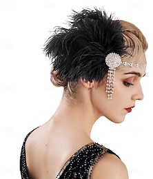 olcso -szüreti 1920-as évek fekete tollas fejpántja – strasszból és kristályból készült gatsby flapper fejdísz különleges alkalmakra, jelmezes bulikra vagy esküvőkre