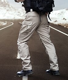 abordables -Homme Pantalons Cargo Pantalons de randonnée Pantalons Tactiques Militaire Camouflage Extérieur Coupe régulière Imperméable Coupe-vent Séchage Rapide Respirant Pantalons Taille Élastique Noir Couleur
