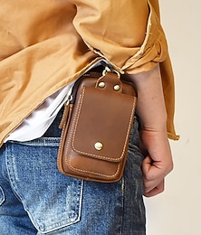 preiswerte -Gürteltasche aus Leder für Herren mit mehreren Taschen – kompakte Hüfttasche für Reisen, Wandern und den täglichen Gebrauch