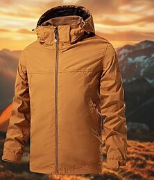 levne -Pánské Bunda lyžařská Venkovní Voděodolný Větruvzdorné Kapuce Sněhový kabát Lyžařský kabát cestování Černá Oranžová Khaki Tmavomodrá