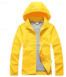 preiswerte -Herren Soft Shell Jacke Wanderjacke Draussen Windundurchlässig Wasserdicht Leichte Jacke Windbreaker-Jacke Reisen Schwarz Weiß Gelb Dunkellila Burgund