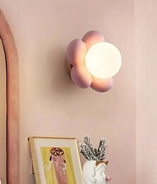 お買い得  -ピンクの花の形の壁ライト背景樹脂ボディ壁取り付け用燭台壁ランプ子供女の子部屋ベッドサイドソファ 110V-240V 5W