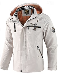 abordables -Hombre Abrigo de invierno Chaqueta de Invierno Chaqueta deportiva Chaqueta para senderismo Exterior Acampada y Senderismo Impermeable Cortavientos Cremallera Bolsillo Otoño Invierno Color sólido Moda