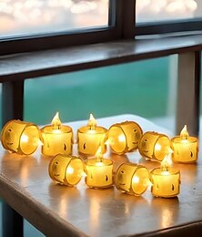 economico -luce di candela elettronica a led alimentata a batteria decorazione per festival fantasma luce notturna per natale capodanno festa di nozze decorazione per la casa illuminazione 4/12/24 pezzi
