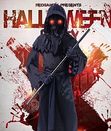 levne -Smrtka předvečer Všech svatých Pláštěnka Cosplay kostým Přehoz Strašidelný kostým Dětské Chlapecké Karneval Plesová maškaráda Párty předvečer Všech svatých Jednoduché Halloweenské kostýmy Oblékněte se