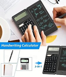 economico -Calcolatrice scientifica sottile con display LCD cancellabile da 6 pollici, calcolatrice pieghevole a 10 cifre, batteria solare, doppia alimentazione, calcolatrice scientifica per matematica, fisica e