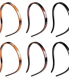 economico -6 fasce per capelli in plastica progettate per occhiali, nessuna pressione, nessun mal di testa, comode fasce per capelli da donna, sottili e alla moda, antiscivolo (nero, tartaruga, caffè)