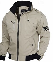 economico -Per uomo Pop art Bandiera americana degli Stati Uniti Giubbotto Cappotto Compatto Tenere al caldo comodo Informale Sportivo Campeggio e hiking Tasche laterali Zip frontale Autunno Inverno Colletto Mao