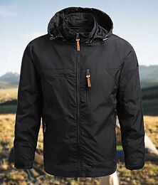 preiswerte -Herren Soft Shell Jacke Wanderjacke Draussen Windundurchlässig Wasserdicht Kapuzenshirt Windbreaker-Jacke Camping / Wandern / Höhlenforschung Reisen Schwarz Armeegrün Khaki Dunkelblau Grau