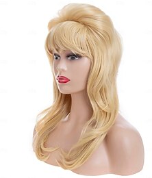 economico -Parrucche anni '50 a nido d'ape per donne, bionde, cotonate, grandi, sintetiche, sposate, costume vintage, parrucca cosplay