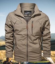 voordelige -Voor heren Softshell jas Wandeljack Buitenshuis Winddicht Lichtgewicht Windjack Reizen Zwart Leger Groen Blauw Khaki Grijs
