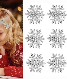 ieftine -6 bucăți barete de păr strălucitoare cu strasuri pentru femei - agrafe de păr argintiu mini perle, accesorii pentru păr pentru petrecere set cadou