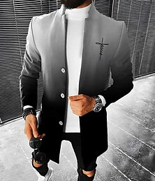 economico -Per uomo Stampe astratte Croce Graduale Cappotto invernale Cappotto Tenere al caldo Traspirante Comodo Di tendenza Streetwear Lavoro Ufficio Indossalo per lavorare Per uscire Tasche Stampa Autunno